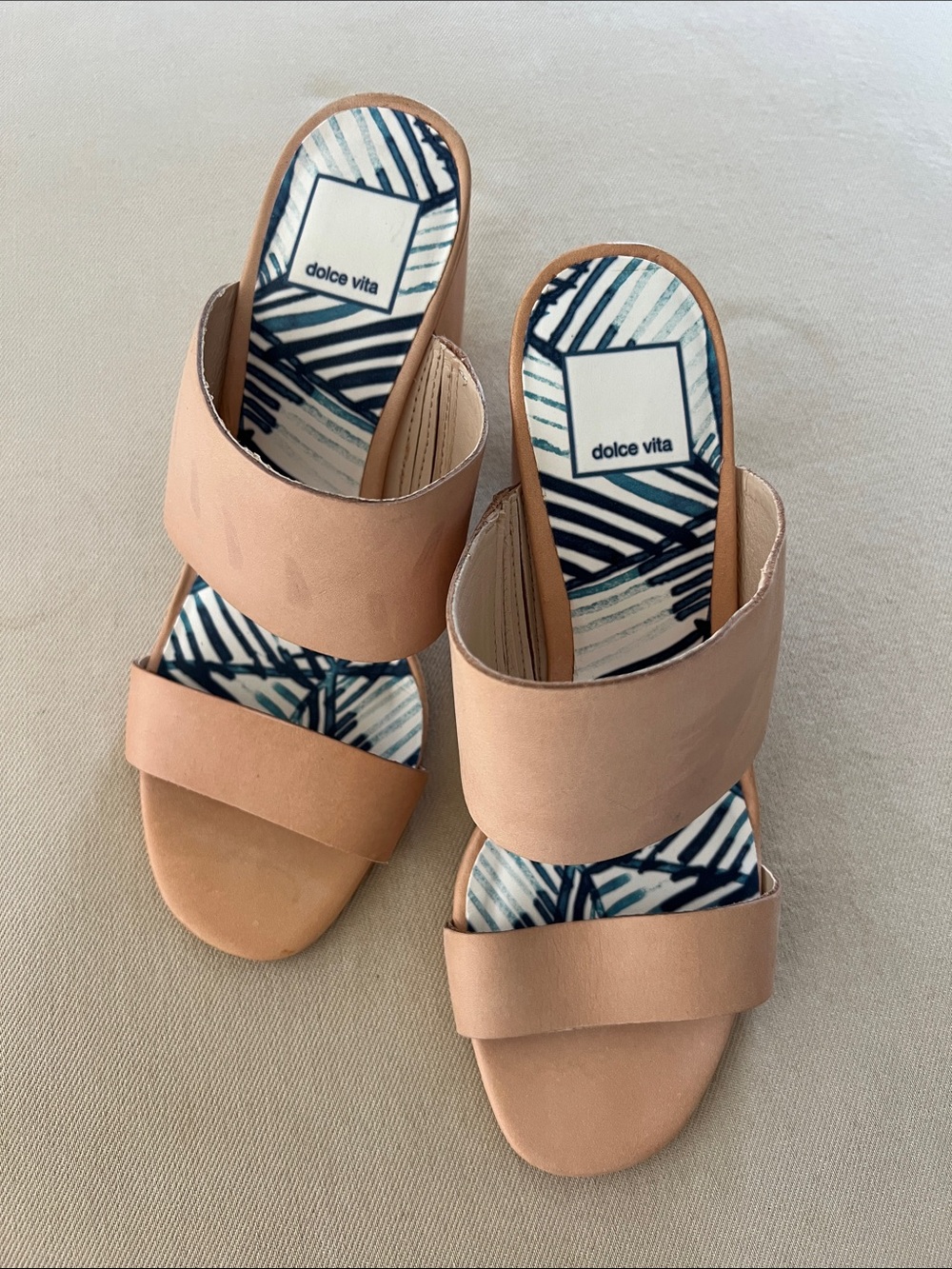 Dolce Vita Mahala Nude Double-Strap Slide Sandals